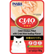 Ciao Clear Soup Chicken Fillet With Crab Stick Scallop Pouch Cat Food 40 gm