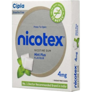Cipla Nicotex Nicotine Sugar Free Mint Plus Gums 4 mg 12 Gums 