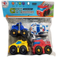 City Assembled Car Set–4 Pcs
