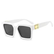 White frame black lens sunglasses on sale