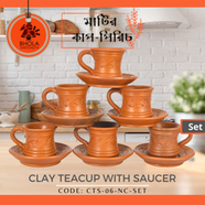 Clay Teacup with Saucer (6Pcs Set) - CTS-06