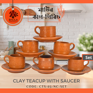 Clay Teacup with Saucer (6Pcs Set) - CTS-03