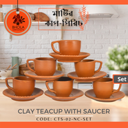 Clay Teacup with Saucer (6Pcs Set) - CTS-02