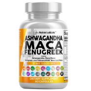 Clean Nutraceuticals Ashwagandha Maca Root Fenugreek Supplement With Tongkat Ali Ginseng - 60 Capsules -523010464