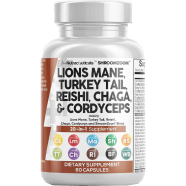 Clean Nutraceuticals Lions Mane Lions Mane Reishi Chaga and Cordyceps 60 Count