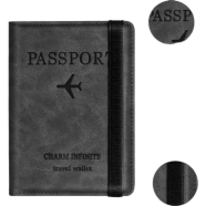 Cleanux Zone Passport Holder Cover Wallet Rfid Blocking Pu Leather Travel Document Holder Card Case image