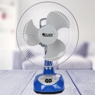 Click Rechargeable Table Fan 12 Inch Blue USB Charger - 900642