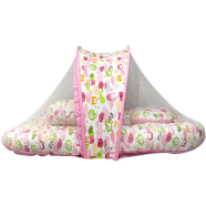 Colorful Animal Print Baby Bed With Mosquito Net And Pillow icon