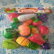Colorful Plastic Fruits and Vegetable Cutting and Assembling Set for Kids- 18 Pcs icon