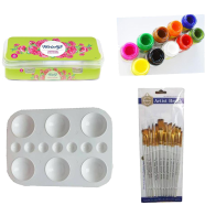 Combo Fevicryl Acrylic Colorus Sunflower Kit Fabric Color Fabric Paint Keep Smiling 13 Pcs Mix Brush 1 Set Artists Round Color Platte 1 Pcs 