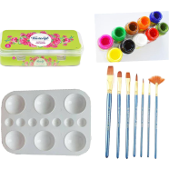 Combo Acrylic Color Fabric Color Fabric Paint Keep Smiling 7 Pcs Mix Brush 1 Set Artists Round Color Platte 1 Pcs