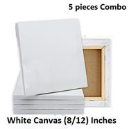 Combo of 8/12 Inches Drawing Canvas White - 5 pieces