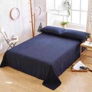 Comfort House Navy Blue Colour Double Size Bed Sheet With 2 Pcs Pillow Cover