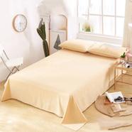 Comfort House Solid Cream Colour Double Size Bed Sheet With 2 Pcs Pillow Cover