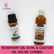 Cosprof Rosemary Oil 10 Ml and Castor Oil 100 Ml Combo