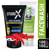 Couple Combo (Face Wash) - Studio X Oil Clear Facewash for Men 100ml 
