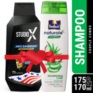 Couple Combo Shampoo - Studio X Anti Dandruff Shampoo For Men 175ml And Parachute Naturale Shampoo Nourishing Care 170ml