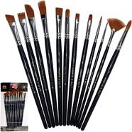 Crafts 4 Acrylic Nylon Hair Watercolour Brushes Set, 12 pcs