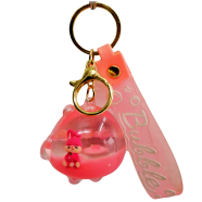 Creative Oil Key Chain Floating Quicksand Bottle Acrylic Car Key Bag Gift - 1pcs