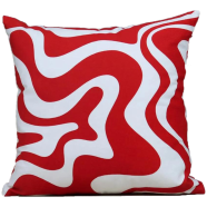 Cushion Cover Red And White 14x14 Inch - 78280