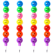 Cute funny carton smilly face 7 ball pencil for kids 4pcs