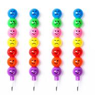 Cute funny carton smilly face 7 ball pencil for kids 4pcs