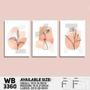 DDecorator Abstract And Flower ArtWork (Set of 3) Wall Board And Wall Canvas - WB3360