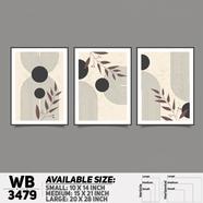 DDecorator Abstract And Leaf ArtWork (Set of 3) Wall Board And Wall Canvas - WB3479