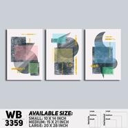 DDecorator Abstract ArtWork (Set of 3) Wall Board And Wall Canvas - WB3359