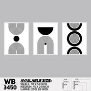 DDecorator Abstract ArtWork (Set of 3) Wall Board And Wall Canvas - WB3450