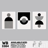 DDecorator Abstract ArtWork (Set of 3) Wall Board And Wall Canvas - WB3384