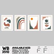 DDecorator Abstract ArtWork (Set of 4) Wall Board And Wall Canvas - WB3510