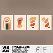 DDecorator Abstract ArtWork (Set of 4) Wall Board And Wall Canvas - WB3514