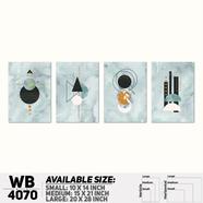 DDecorator Abstract Art (Set of4) Wall Board and Wall Canvas - WB4070