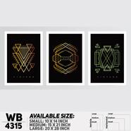DDecorator Abstract Art (Set of 3) Wall Board and Wall Canvas - WB4315