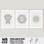 DDecorator Abstract Art (Set of 3) Wall Board and Wall Canvas - WB4312