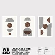 DDecorator Abstract Art (Set of 3) Wall Board And Wall Canvas - WB4352