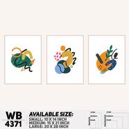 DDecorator Abstract Art (Set of 3) Wall Board And Wall Canvas - WB4371