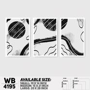 DDecorator Abstract Art (Set of 3) Wall Board And Wall Canvas - WB4195