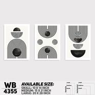 DDecorator Abstract Art (Set of 3) Wall Board And Wall Canvas - WB4355