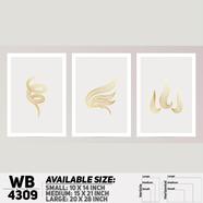 DDecorator Abstract Art (Set of 3) Wall Board And Wall Canvas - WB4309