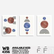 DDecorator Abstract Art (Set of 3) Wall Board And Wall Canvas - WB4356