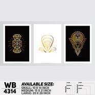 DDecorator Abstract Art (Set of 3) Wall Board and Wall Canvas - WB4314