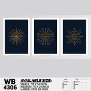 DDecorator Abstract Art (Set of 3) Wall Board And Wall Canvas - WB4306