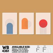 DDecorator Abstract Art (Set of 3) Wall Board And Wall Canvas - WB4361