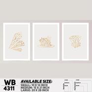 DDecorator Abstract Art (Set of 3) Wall Board And Wall Canvas - WB4311