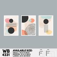 DDecorator Abstract Art (Set of 3) Wall Board And Wall Canvas - WB4331