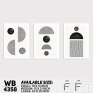DDecorator Abstract Art (Set of 3) Wall Board And Wall Canvas - WB4358