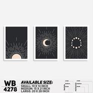 DDecorator Abstract Art (Set of 3) Wall Board And Wall Canvas - WB4278