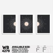 DDecorator Abstract Art (Set of 3) Wall Board And Wall Canvas - WB4279
